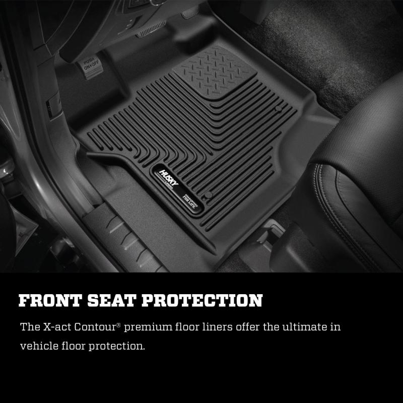 Husky Liners X-Contour Floor Liner - Front - Plastic - Black - GM Fullsize Truck 2019-20 (Pair)