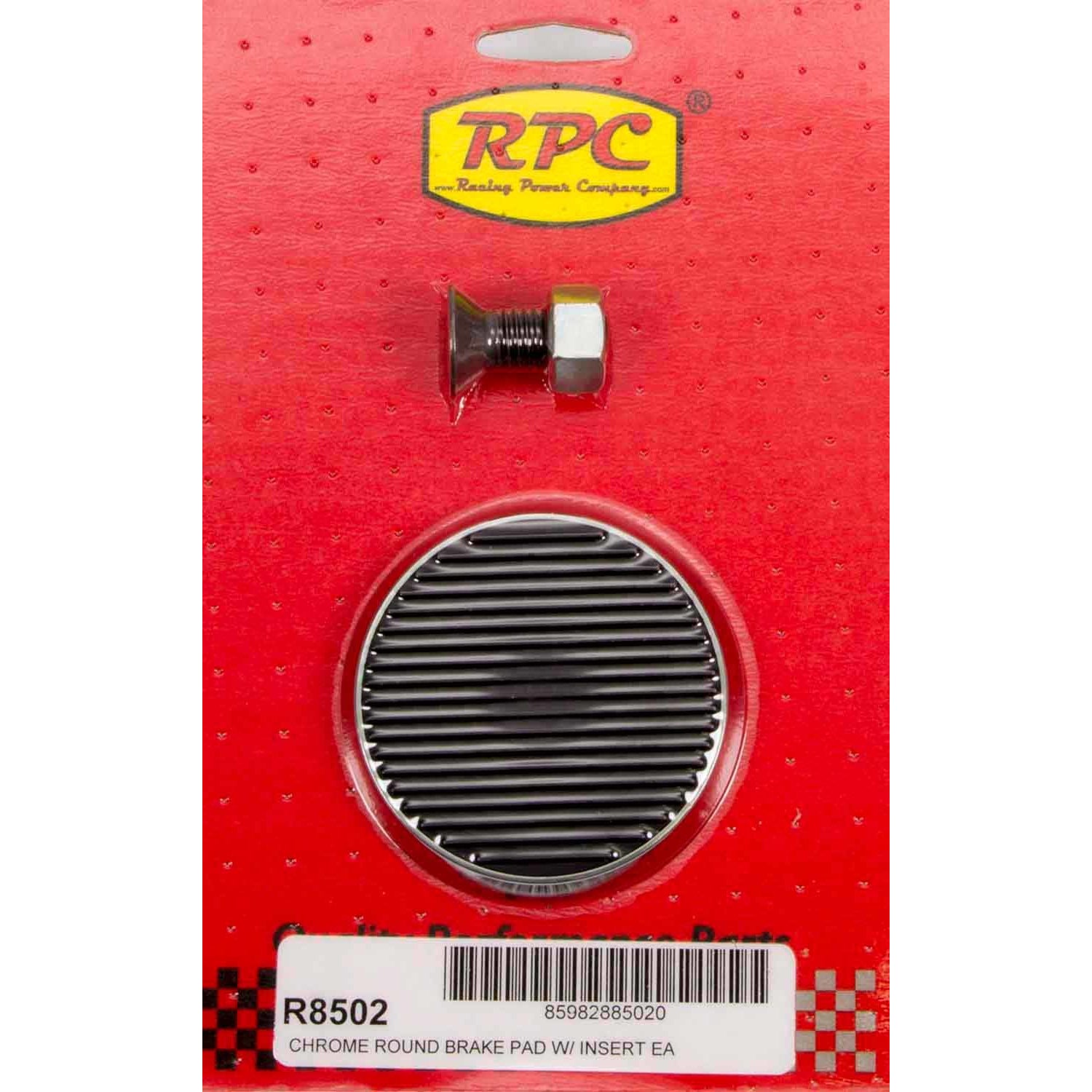 Racing Power Brake Pedal Pad 3" OD Steel Chrome - Each