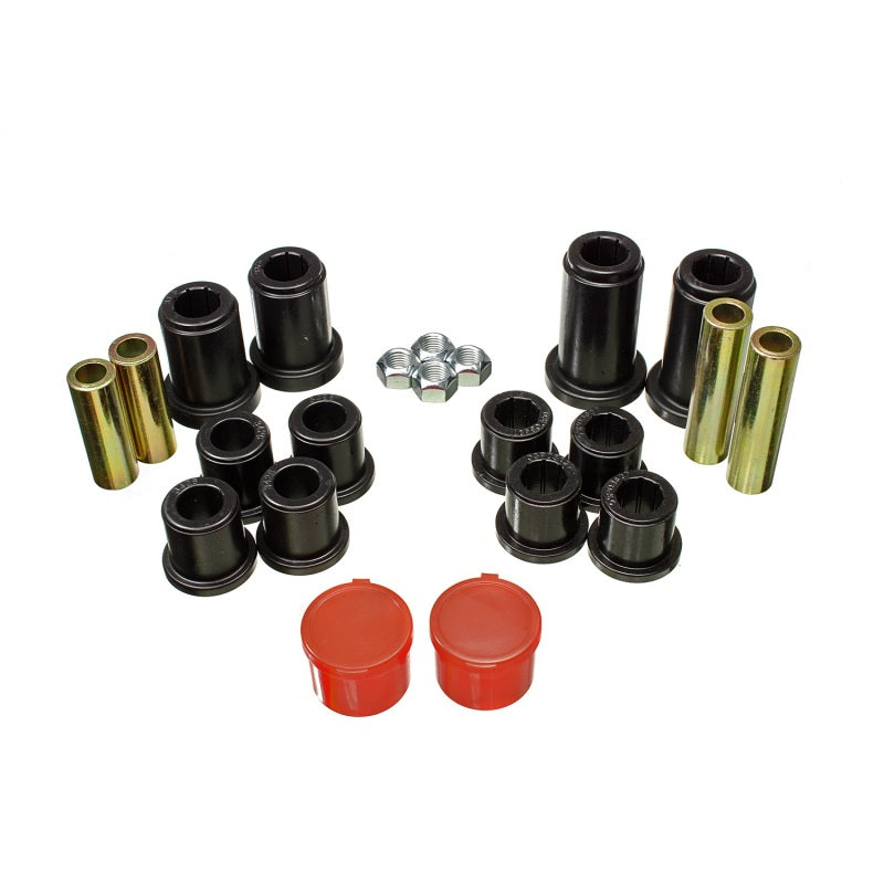 Energy Suspension Hyper-Flex Control Arm Bushing - Front - Lower/Upper - Polyurethane/Steel - Black/Cadmium