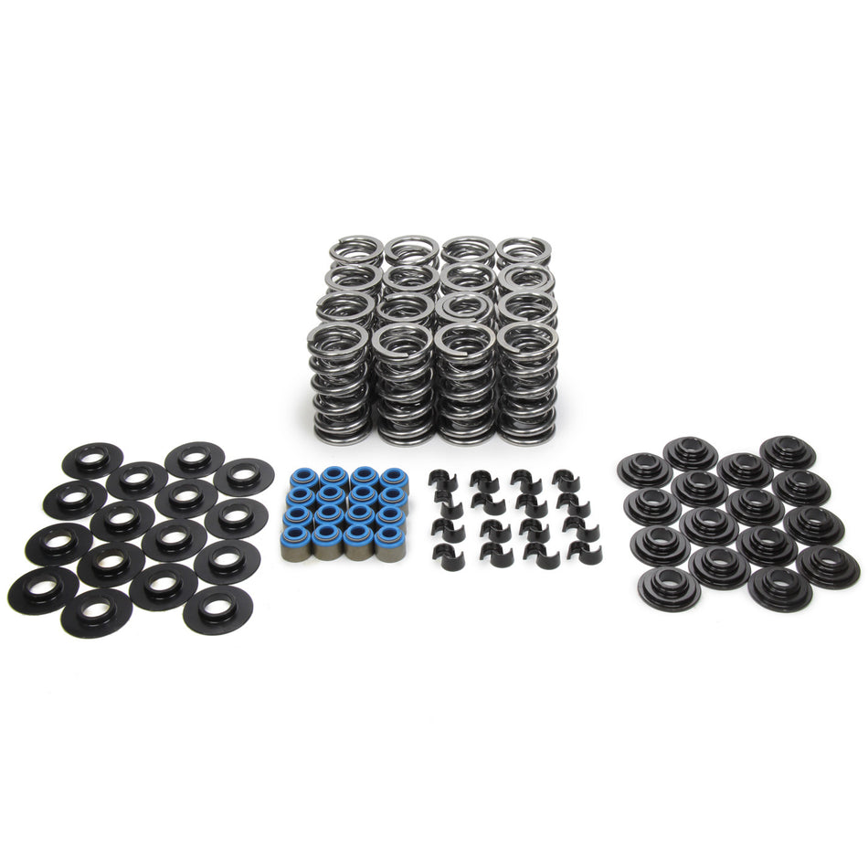 Manley Dual Valve Spring Kit - 379 lb./in Spring Rate - 1.100" Coil Bind - 1.295" OD - Steel - Retainer - GM LS-Series
