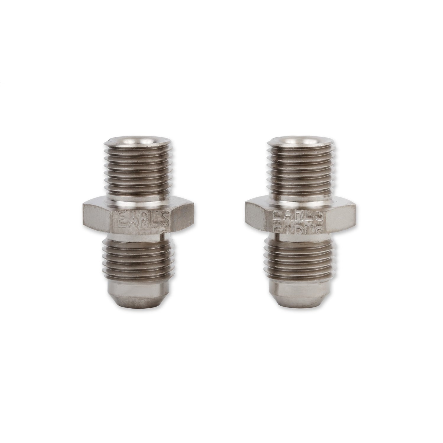 Earl's Adapter Fitting - Straight - 6 AN Male to 1/4 NPT Male - Steel - Nickel Plated - (Pair)