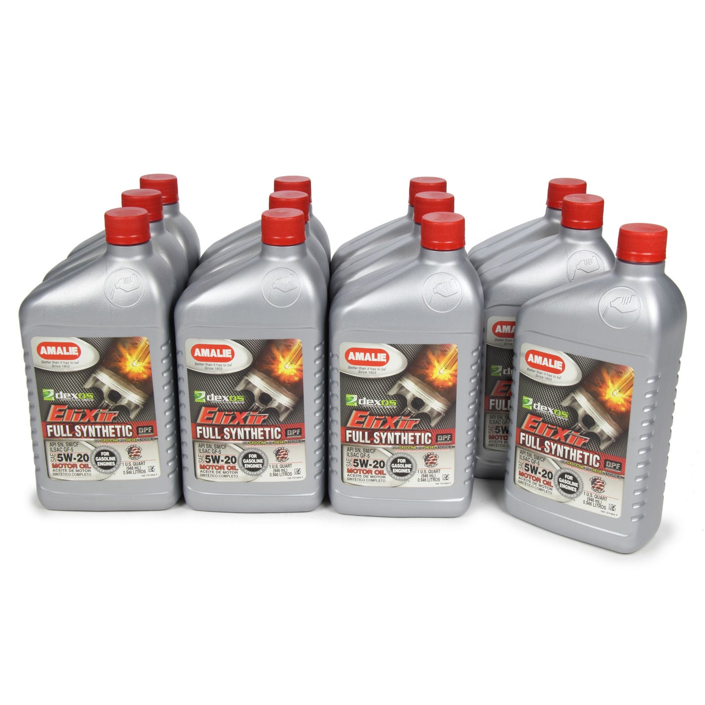 Amalie Elixir Motor Oil - 5W20 - Dexos1 - Synthetic - 1 Qt. (Case of 12)