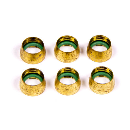 Aeroquip -6 Replacement Air Conditioning Fitting Brass Sleeves (6 Pack)