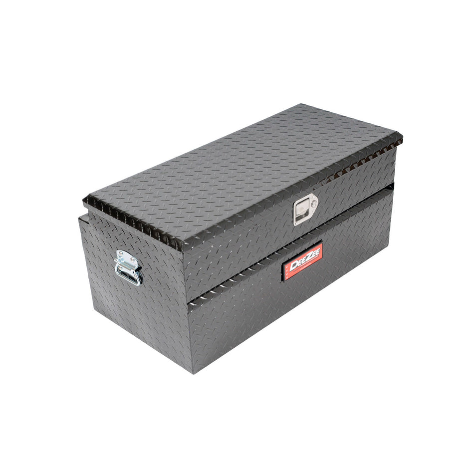 Dee Zee Red Label Truck Box - Toolbox - Single Lid - 37.13" Long - 19" Wide - Aluminum - Diamond Plate - Black Powder Coat - Universal