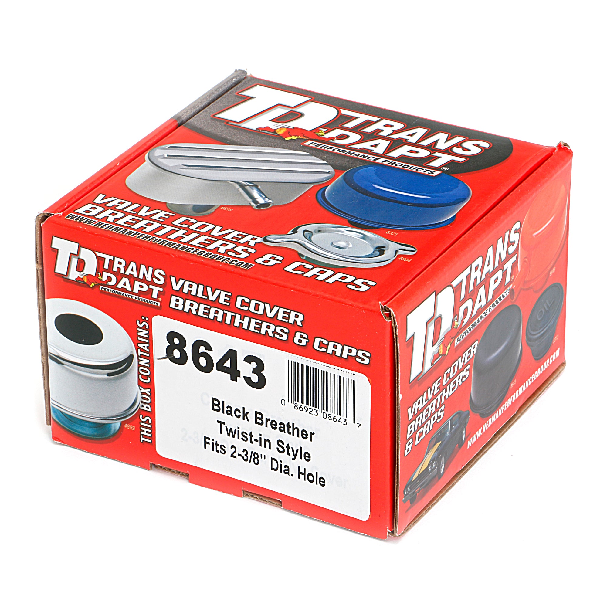 Trans-Dapt Twist-In Valve Cover Breather Black