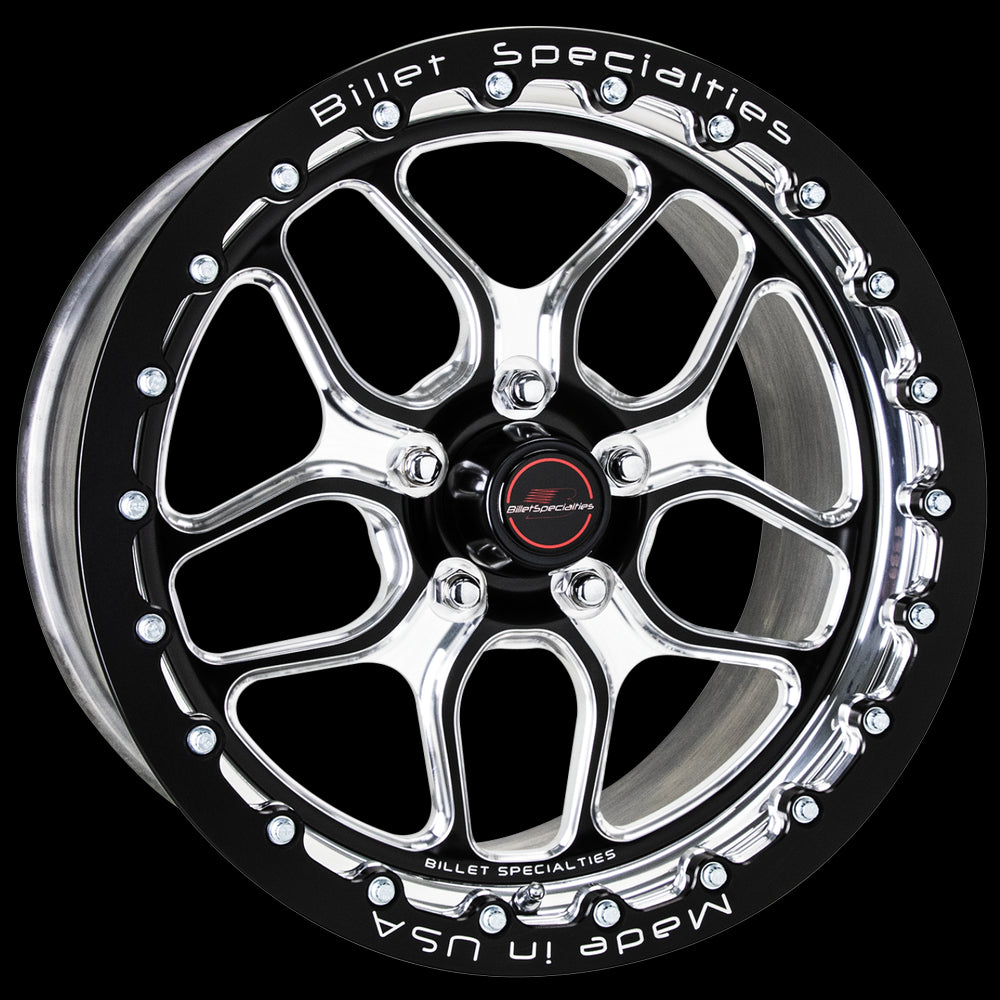 Billet Specialties Win Lite Wheel - 17 x 10 in - 7.625 in Backspace - 5 x 4.50 in Bolt Pattern - Black/Machined