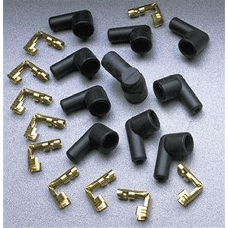 Taylor 7-9 mm Boot / Terminal Kit - Black - 90 Degree - Socket Style - Set of 10