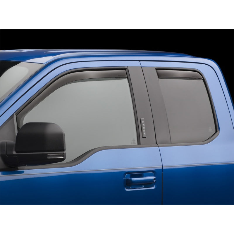 WeatherTech Side Window Deflectors - Front/Rear - Dark Smoke - Super Cab - Ford Fullsize Truck 2015-16