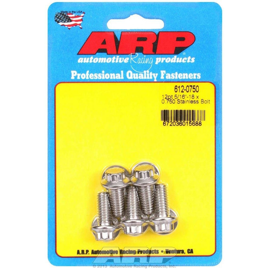 ARP Stainless Steel Bolt Kit - 12 Point (5) 5/16-18 x .750