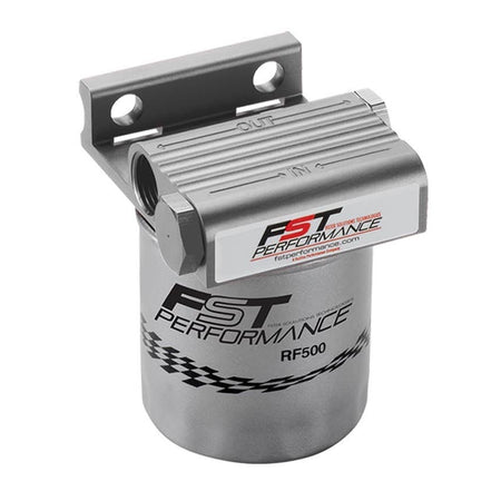 Fst Performance FloMax 350 Fuel Filter Canister 4 Micron Stainless Element - 8 AN Female Inlet/Outlet