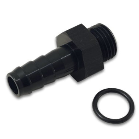 Vibrant Performance Straight 6 AN Male O-Ring to 1/8 in Hose Barb Adapter - Black