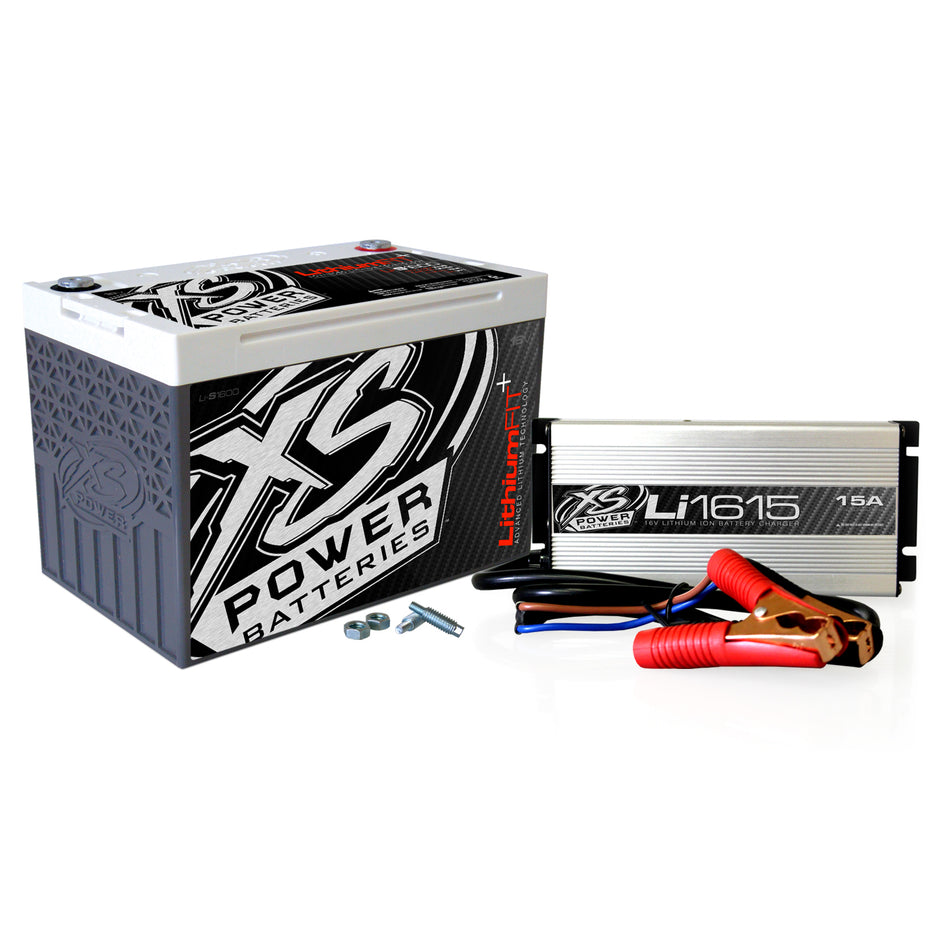 XS Power LI Series Battery - 16V - 1080 Cranking amp - Top Post Screw-In Terminals - 8.5" L x 2.625" H x 3.5" W