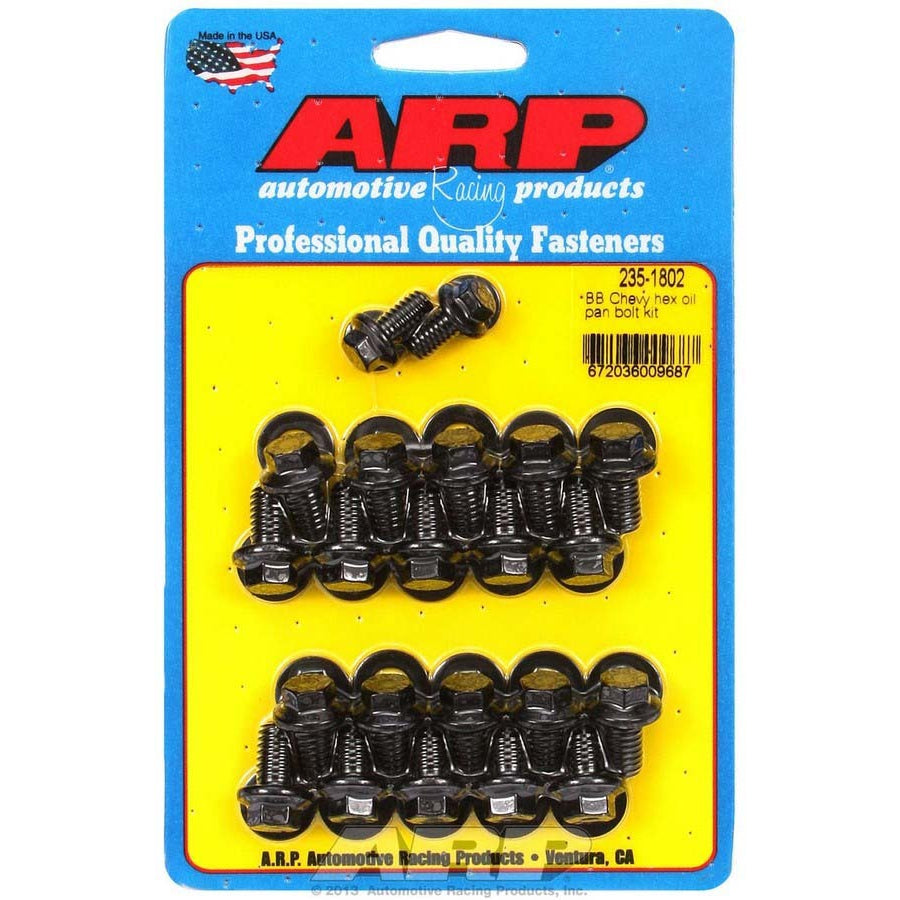 ARP Oil Pan Bolt Kit - Hex Head - Chromoly - Black Oxide - 2-Piece Cork Gasket - Big Block Chevy