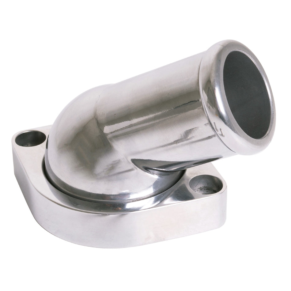 Racing Power Water Neck - 1-1/2" ID Hose - O-Ring - Stainless Hardware - Swivel - Aluminum - Polished
