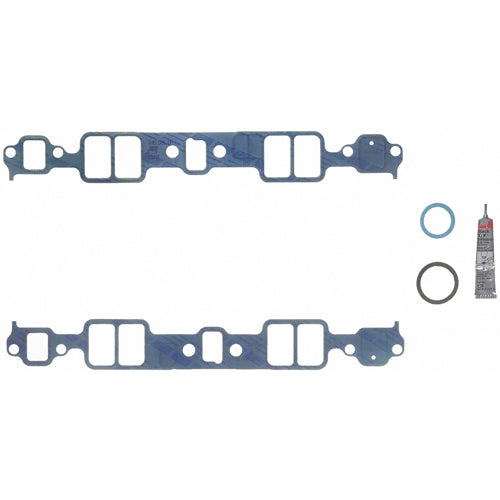 Fel-Pro Intake Manifold Gasket - 1.228 x 1.983 in Rectangular Port - Steel Core Laminate - Small Block Chevy - TBI