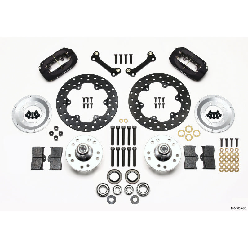 Wilwood Dynalite Brake System Front 4 Piston Caliper 10.750" Drilled Steel Rotor - Offset