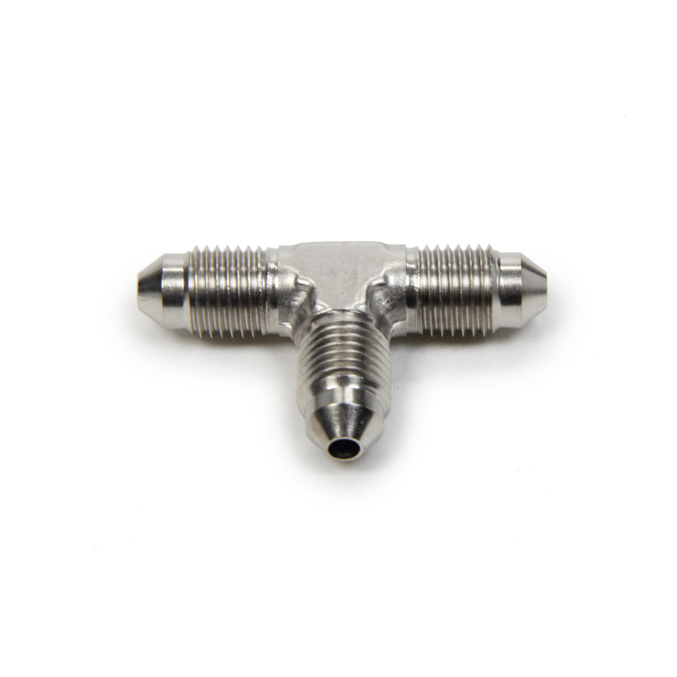 Aeroquip Adapter Tee Fitting - 3 AN Male x 3 AN Male x 3 AN Male - Aluminum - Nickel Plated