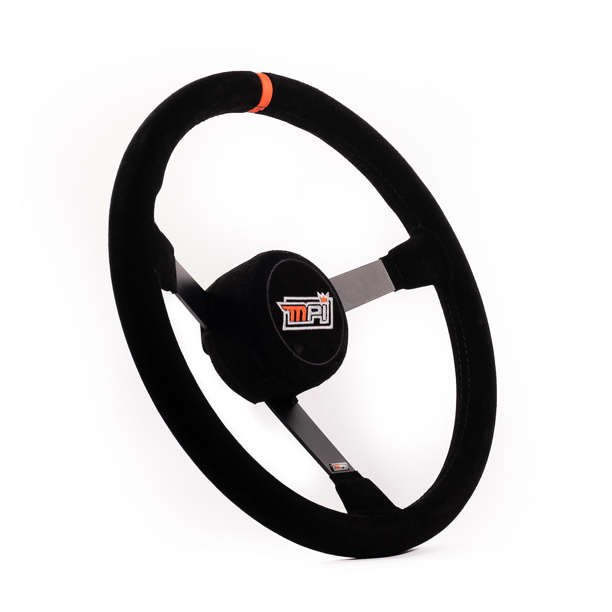 MPI 15" LW Steel Wheel - Suede Grip W/Thumb Insert - 3-1/4" Dished