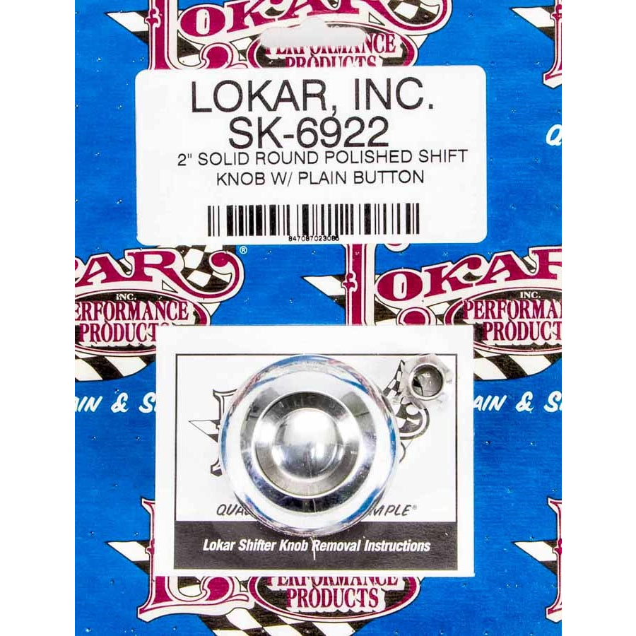 Lokar Solid Shifter Knob Aluminum Polished Lokar Shifters - Each