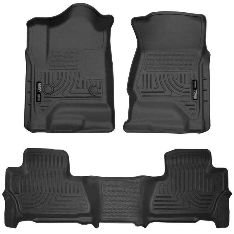 Husky Liners Front/2nd Seat Floor Liner Weatherbeater Plastic Black - GM Fullsize SUV 2015