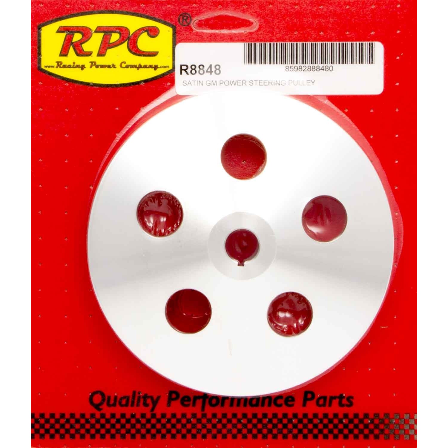 Racing Power V-Belt Power Steering Pulley 1 Groove Keyed 5-7/8" Diameter - Aluminum
