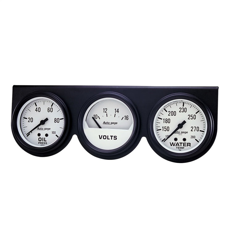 Auto Gage Mechanical White Oil / Volt / Water Black Console - 2-5/8 in.