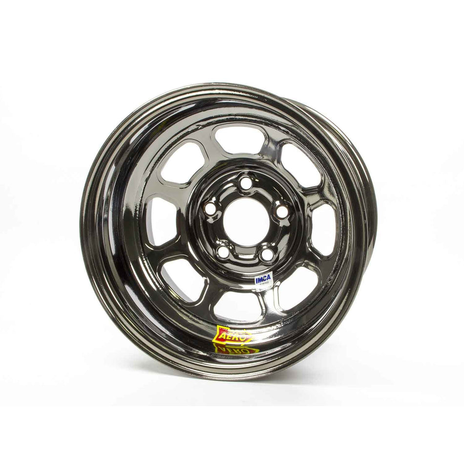 Aero 52 Series IMCA Rolled Wheel - Black Chrome - 15" x 8" - 5 x 5" - 2" BS - 19 lbs.