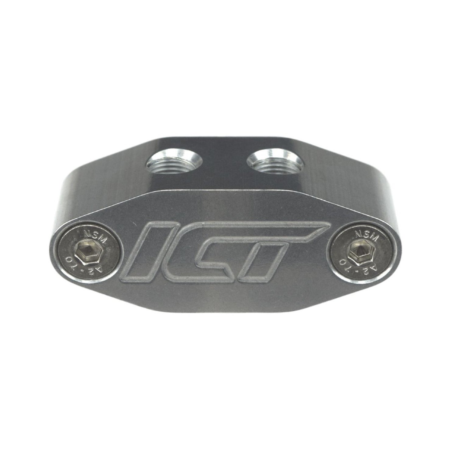ICT Billet Oil Cooler Block Off Plate - 16 mm x 1.50 Female Port / 1/8 in NPT Female Ports - GM LS-Series
