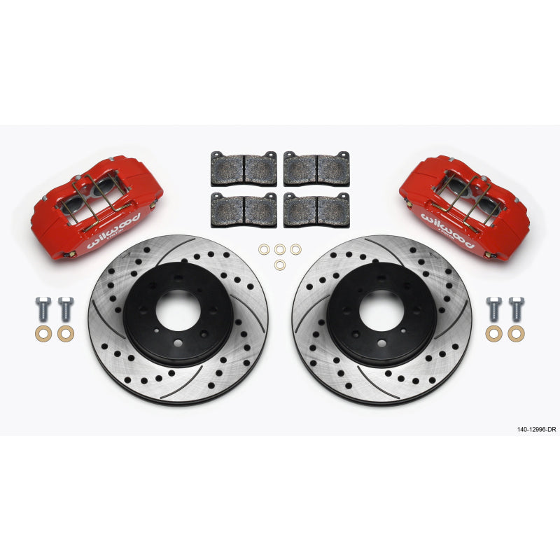 Wilwood Forged DHPA DynaPro Honda/Acura Caliper and Rotor Kit - Red - 10.32" Drilled/Slotted Rotor