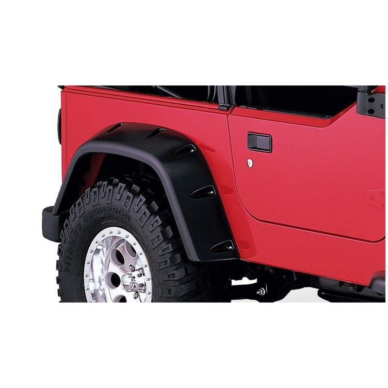 Bushwacker Pocket Style Front / Rear Fender Flare - 6 in Wide - Black - Jeep Wrangler TJ 1997-2006