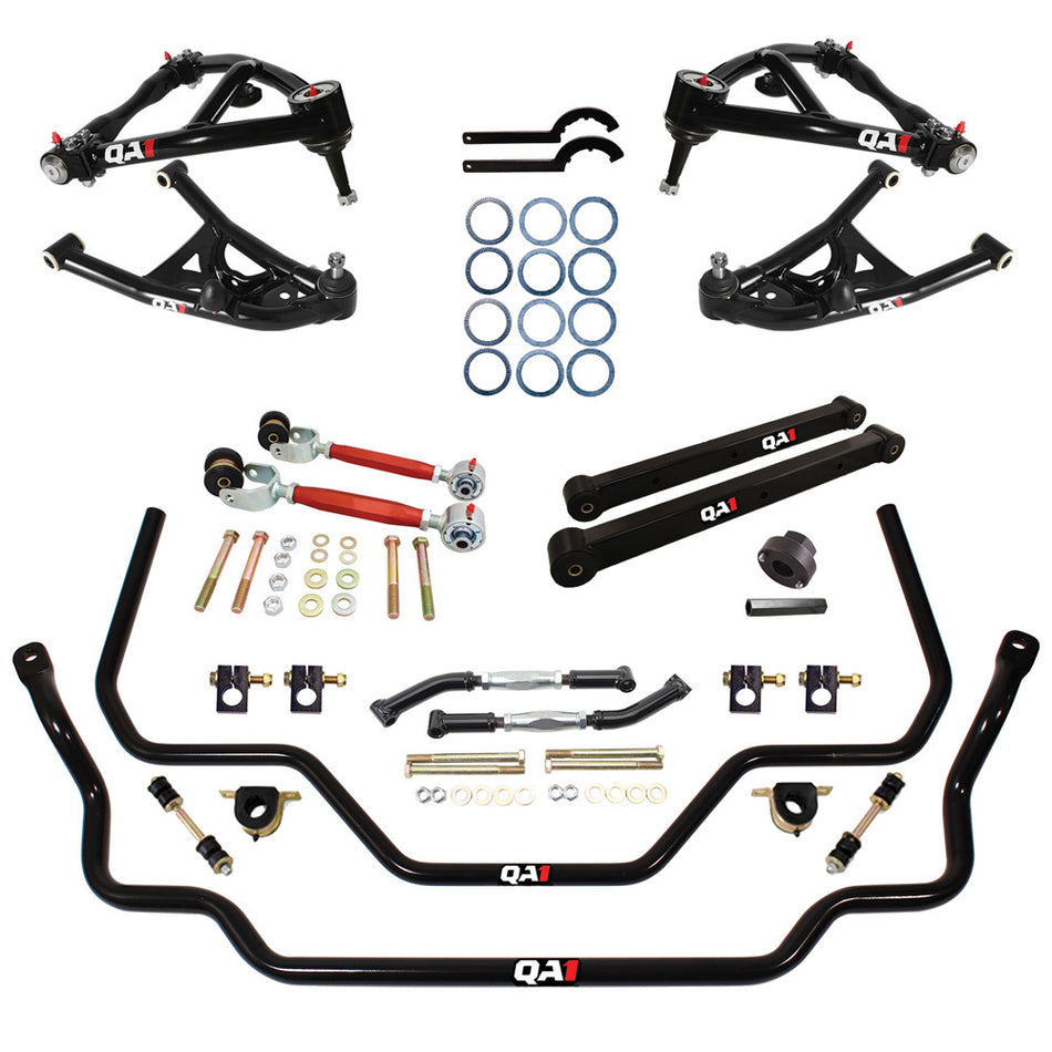 QA1 Level 2 Suspension Handling Kit - Bearings / Control Arms / Sway Bars / Tie Rod Sleeves - GM A-Body 1968-72