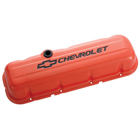 Proform Performance Parts Tall Valve Covers Baffled Breather Hole Chevrolet Bowtie Logo - Steel