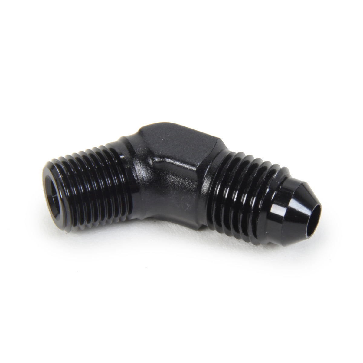 Triple X Race Co. Adapter Fitting 45 Degree 4 AN Male to 1/8" NPT Male Aluminum - Black Anodize