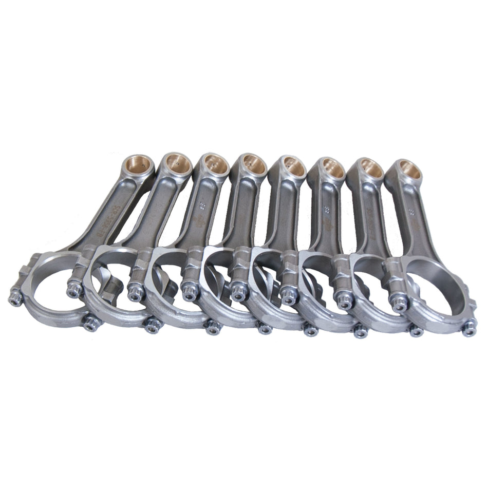 Eagle "SIR" I-Beam Forged 5140 Steel Connecting Rods - SB Ford - Bushed Pin - 5.956" Length - 570 Grams - (Set of 8)