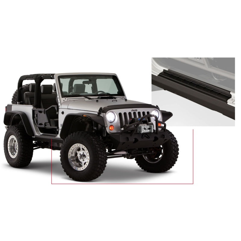 Bushwacker Trail Armor Rocker Panel Guard - Stick-On Plastic - Black - 2 Door