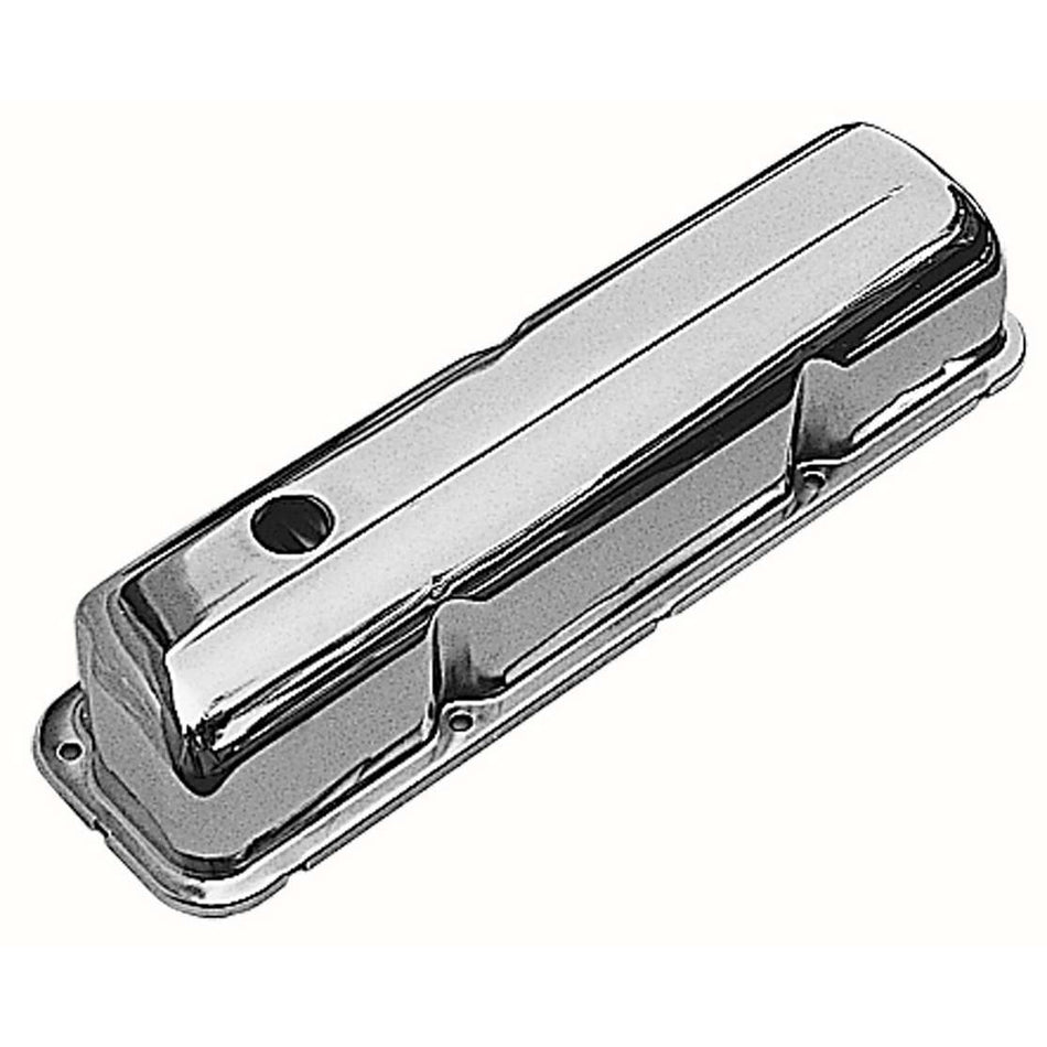 Trans-Dapt Valve Cover - Stock Height - Baffled - Breather Holes - Chrome - Ford FE-Series - Pair