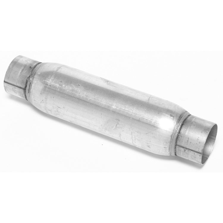 Dynomax Bullet Racing Muffler - 2-1/2" In, Out - 4" Diameter - 12" Chamber Length, 16-1/2" Overall Length