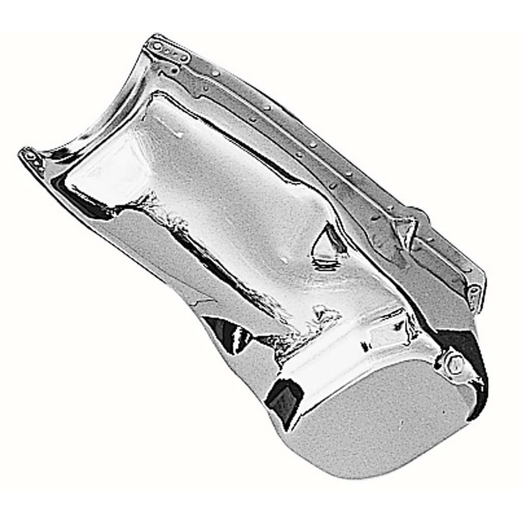 Trans-Dapt OEM Style Rear Sump Oil Pan - 4 Quart - Stock Depth - Chrome - Oldsmobile V8