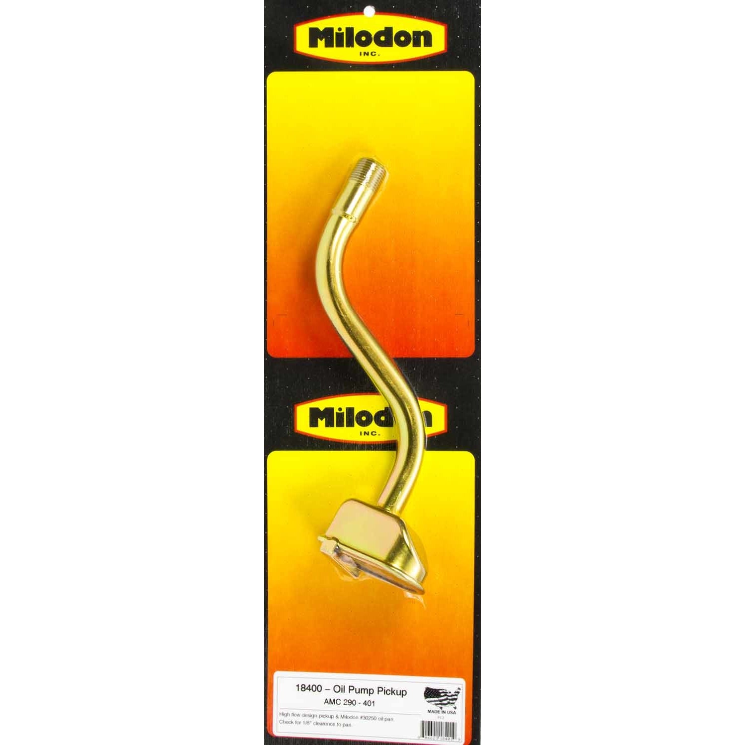 Milodon Street / Strip Screw-In Oil Pump Pickup - 9 in Deep Pan - AMC V8