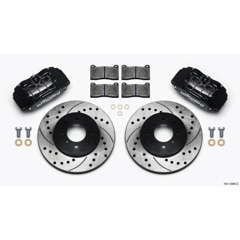 Wilwood Forged DHPA DynaPro Honda/Acura Caliper and Rotor Kit - Black - 10.32" Drilled/Slotted Rotor