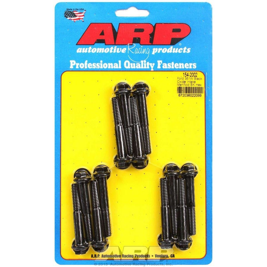ARP Intake Manifold Bolt Kit - Hex Head - Chromoly - Black Oxide - Small Block Ford