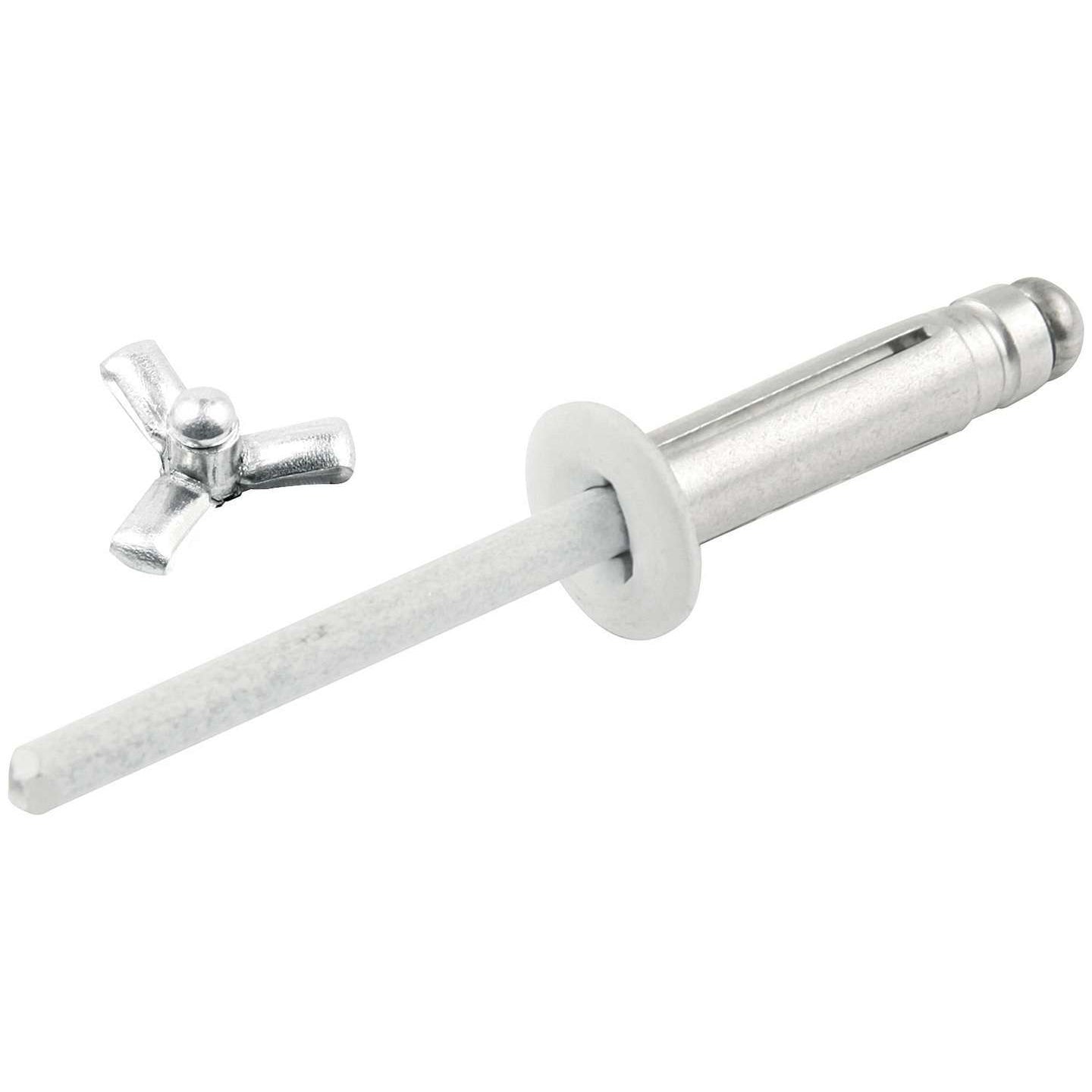 Allstar Performance 3/16" Small Head Tri-Fold Rivets - White - Aluminum Mandrel - (250 Pack)