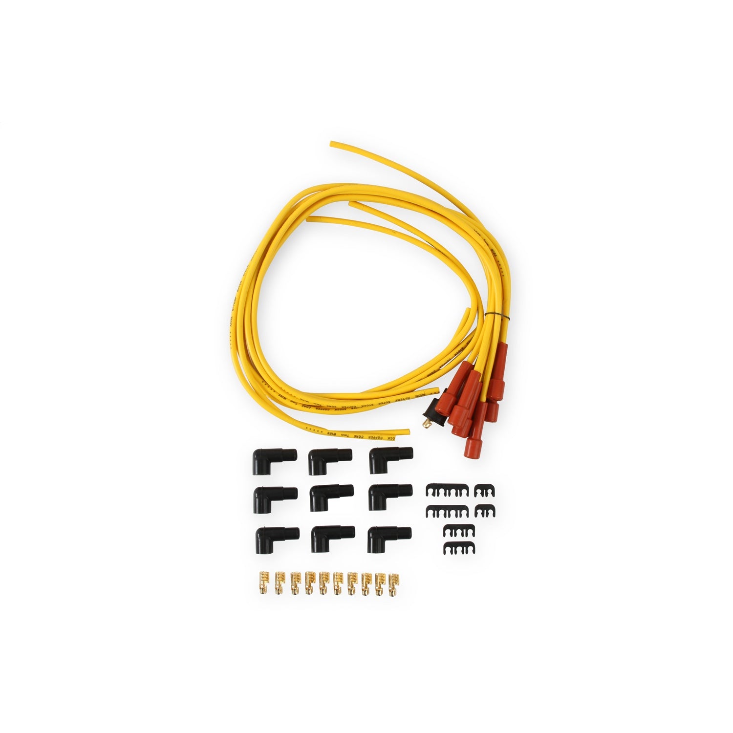 ACCEL Universal Fit Super Stock 7mm Copper Spark Plug Wire Set - Yellow