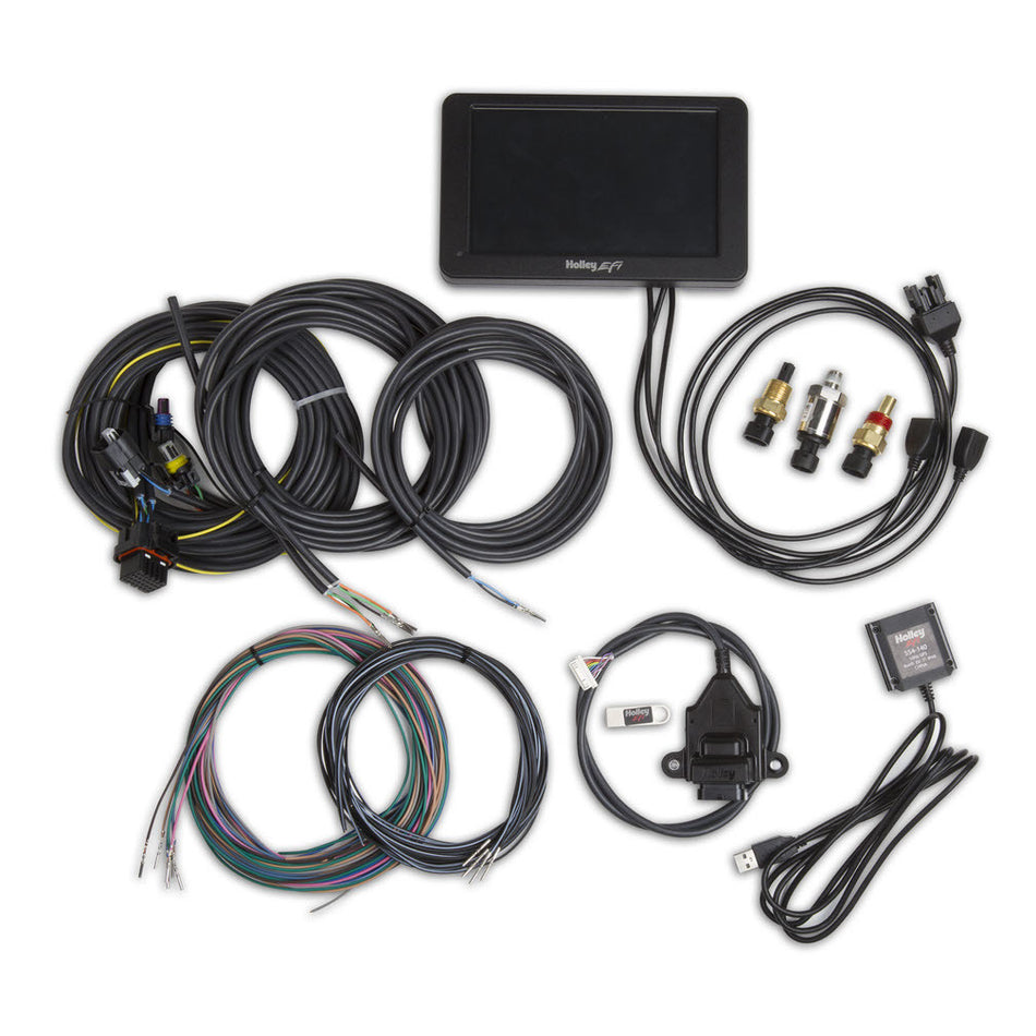 Holley EFI 7" Touch Screen Digital Dash GPS Speedometer - Wiring Harness/Memory Stick/Oil Pressure Sensor/CTS Sensor/MAT Sensor Included