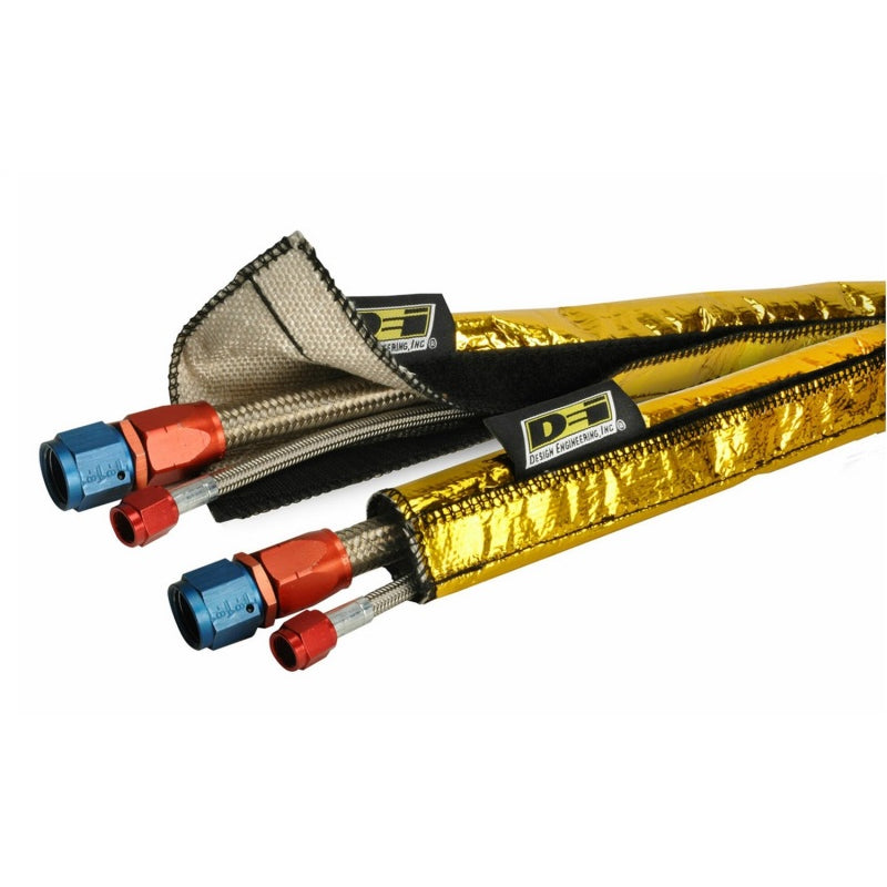 Design Engineering Heat Shroud Gold - 2" to 2-1/2" Diameter x 3 Ft. . Long