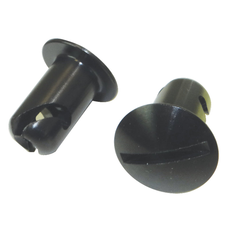 Moroso Oval Head Quick Turn Fastener - Slotted - 7/16 x 0.500 in Body - Black Anodized - Set of 10
