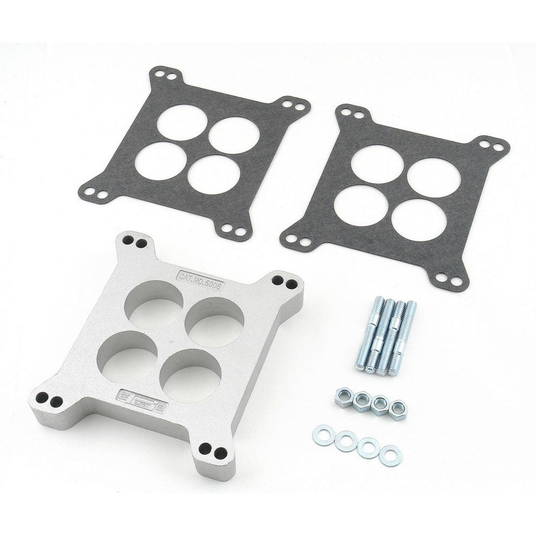 Mr. Gasket Carburetor Spacer - Aluminum - Natural - 1" Thick - 4-Hole