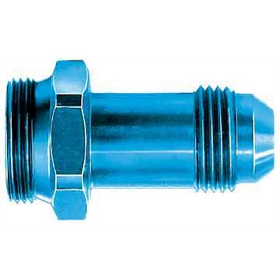 Aeroquip 8 AN Male to 7/8-20 in Male Straight Carburetor Inlet Fitting - Blue Anodized - Holley Carburetors