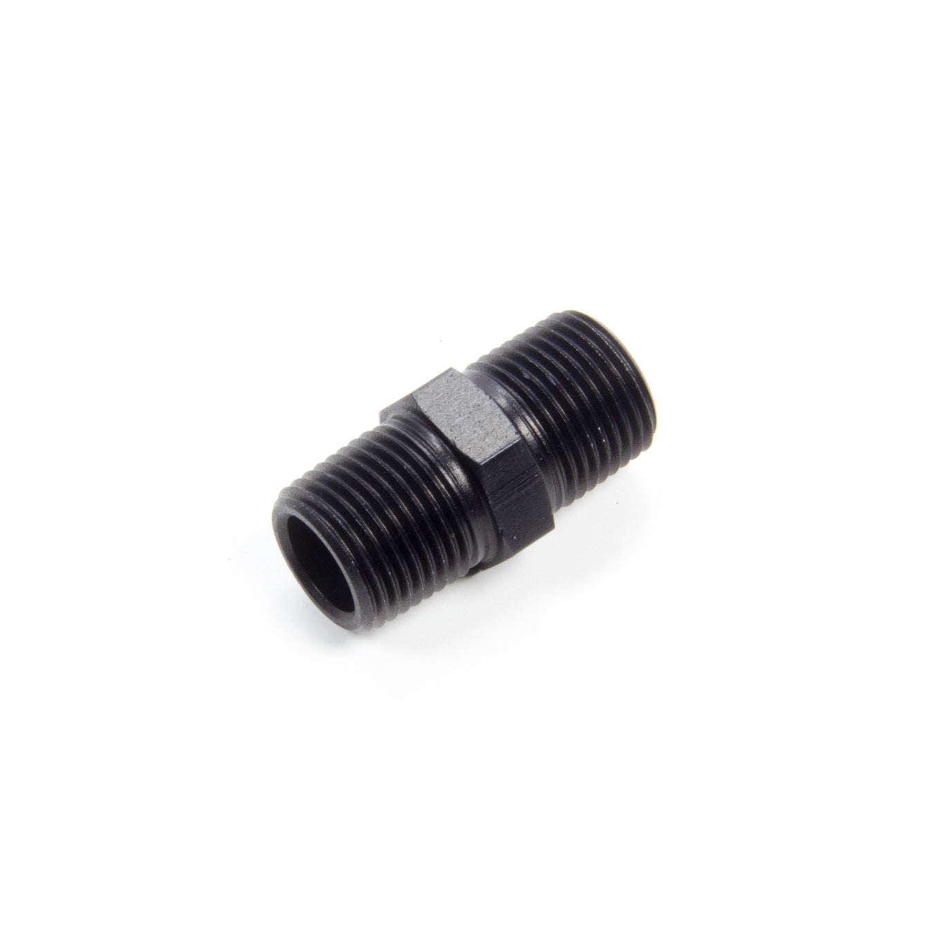 Aeroquip 3/8 in NPT Male to 3/8 in NPT Male Straight Adapter - Black Anodized