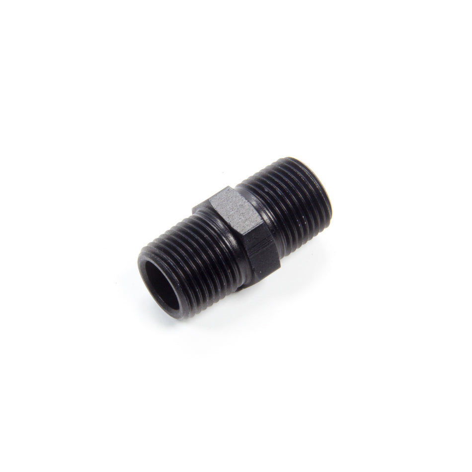 Aeroquip 3/8 in NPT Male to 3/8 in NPT Male Straight Adapter - Black Anodized